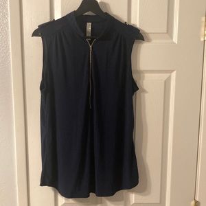 Navy Sleeveless Blouse